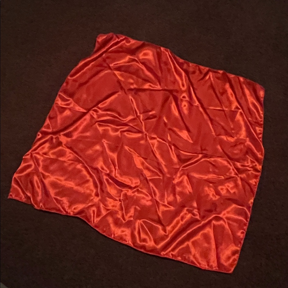 Vibrant Red Satin Scarf